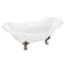 Aqua Eden Clawfoot Bathtubs, 61 L, 30.13 W, White/Brushed Nickel, Cast Iron VCTNDS6130NC8 - alternate 1